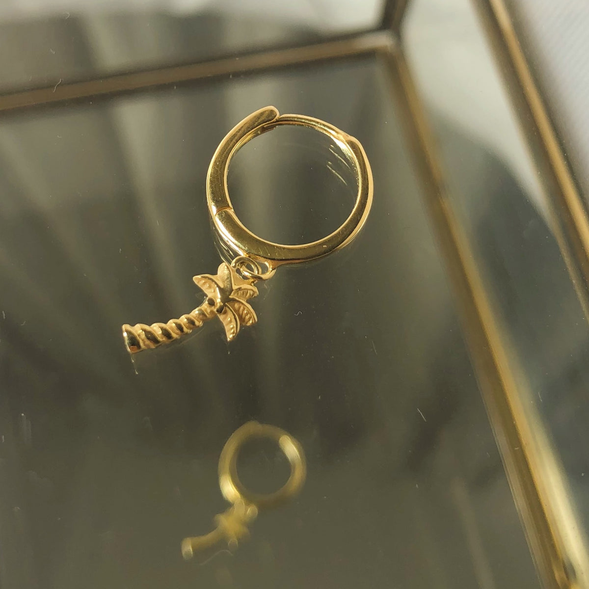 PREORDER Mini Kreole mit Palmtree Anhänger ✨ vergoldet - Tropical Tribe