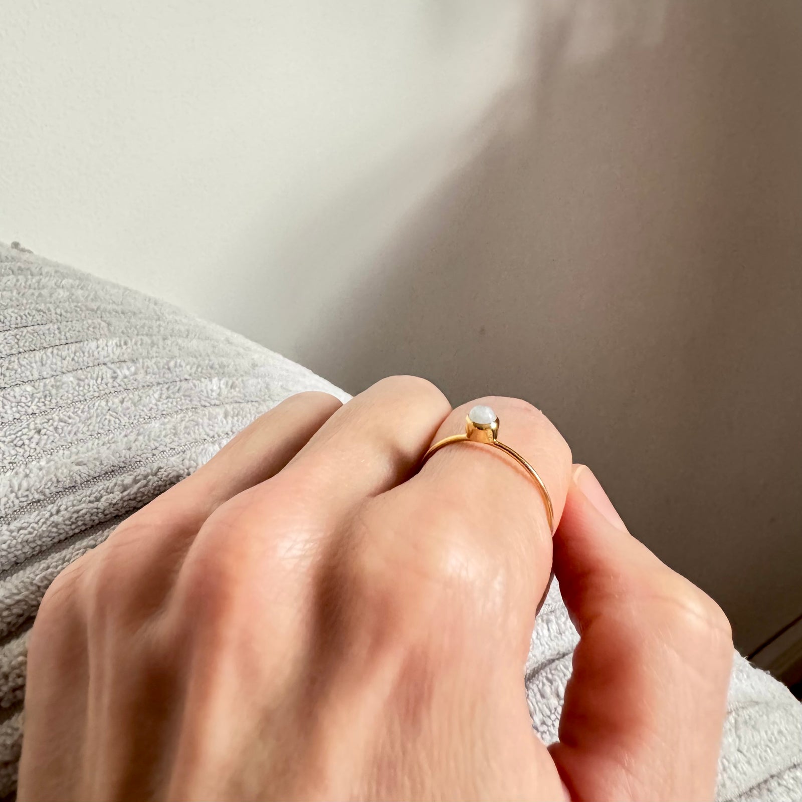 Stacking Ring mit Mondstein ✨ vergoldet - Tropical Tribe