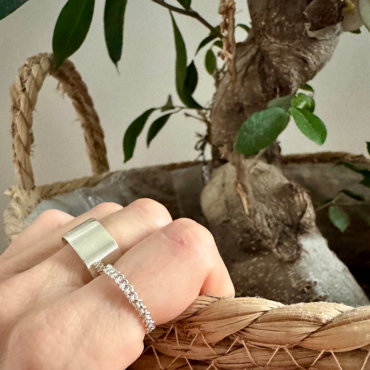 Geflochtener Twist-Ring aus 925er-Sterling Silber - Tropical Tribe