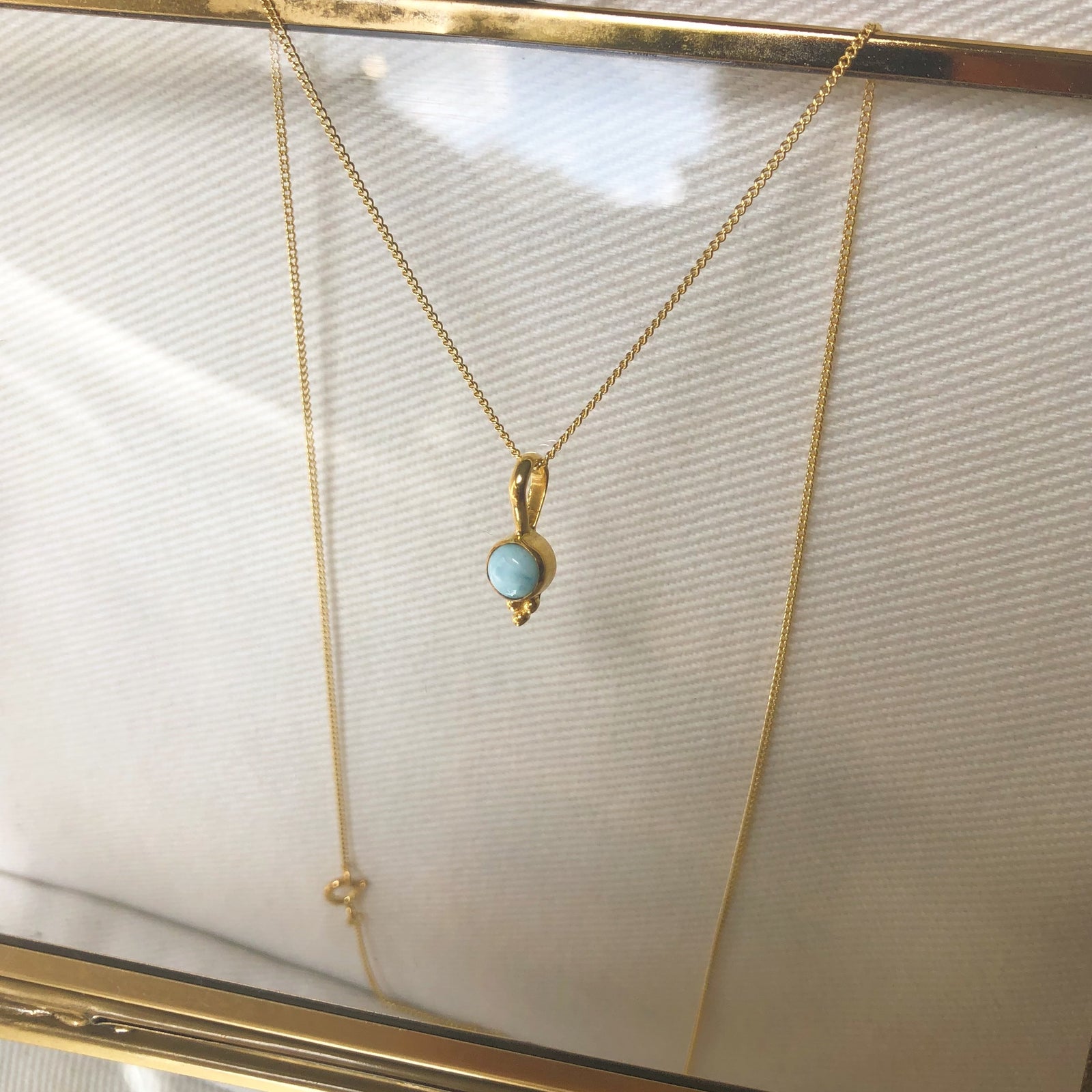 PREORDER Larimar Kette mit Perlen ✨ vergoldet - Tropical Tribe