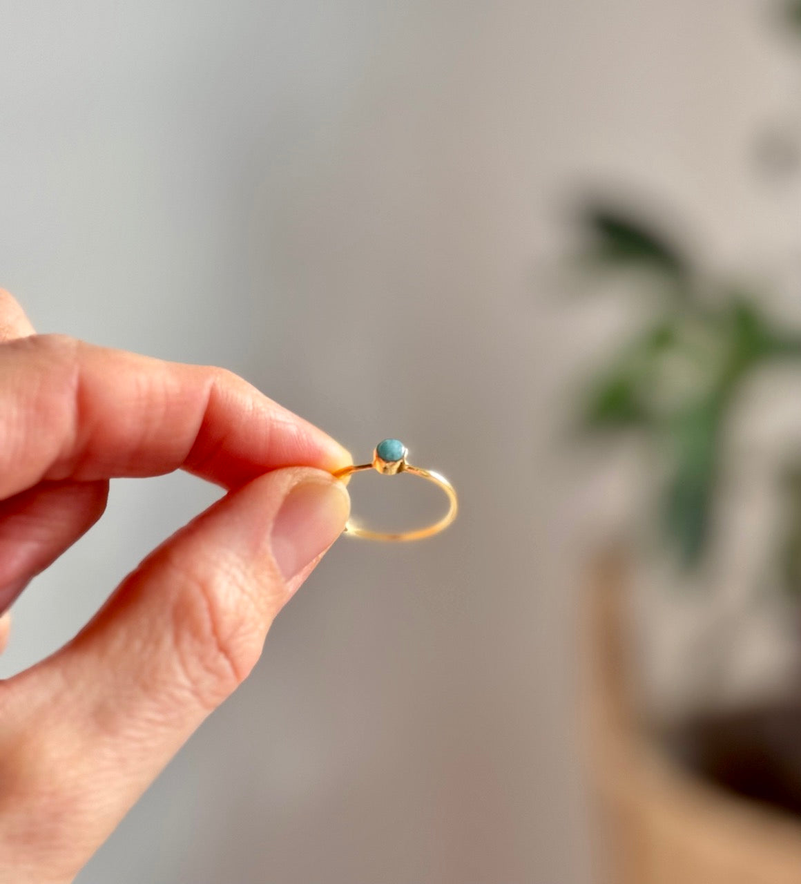 Stacking Ring mit Larimar ✨ vergoldet - Tropical Tribe