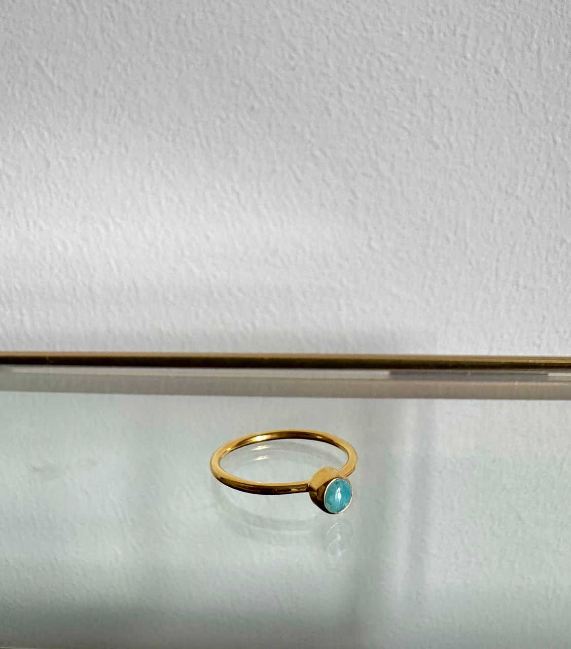 Stacking Ring mit Larimar ✨ vergoldet - Tropical Tribe