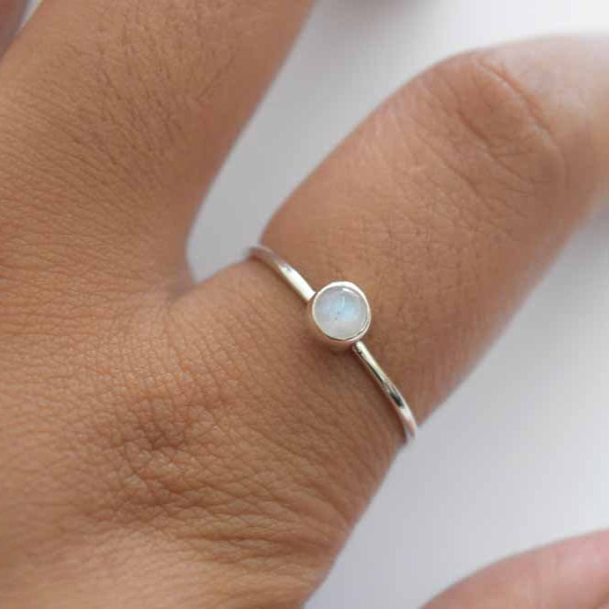 Stacking Ring mit Mondstein - Tropical Tribe