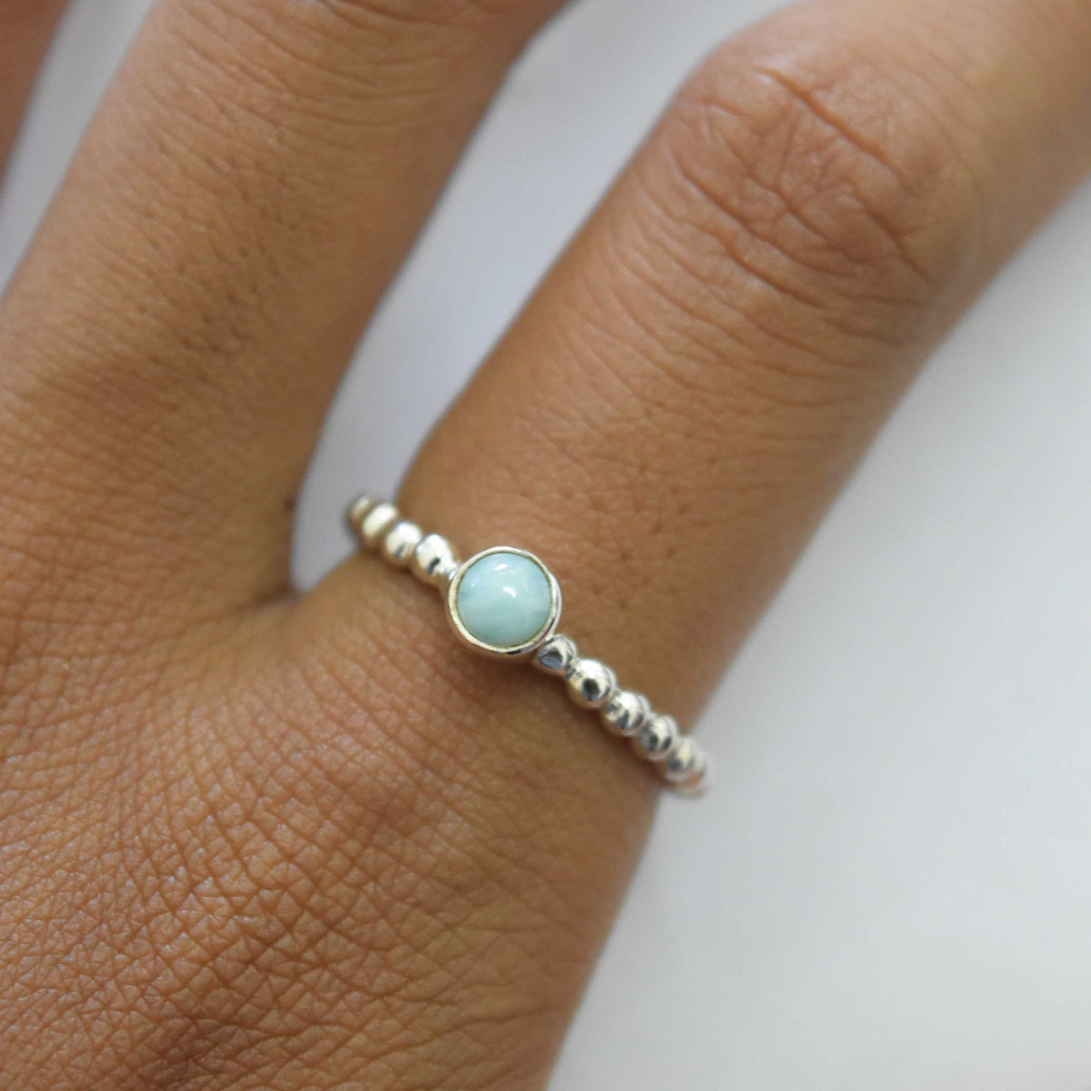 Schlichter Larimar Ring - Tropical Tribe