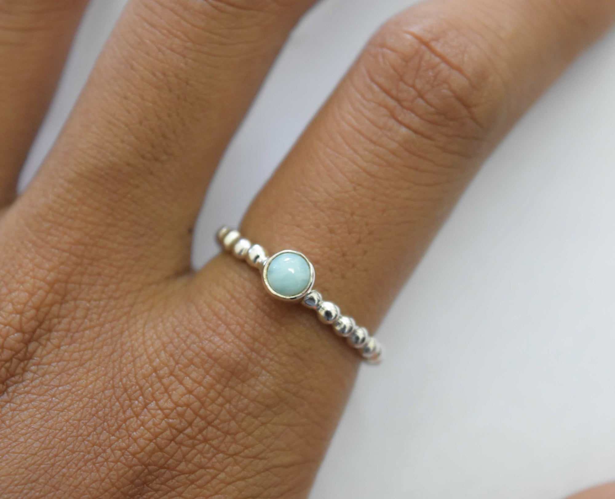 Schlichter Larimar Ring - Tropical Tribe