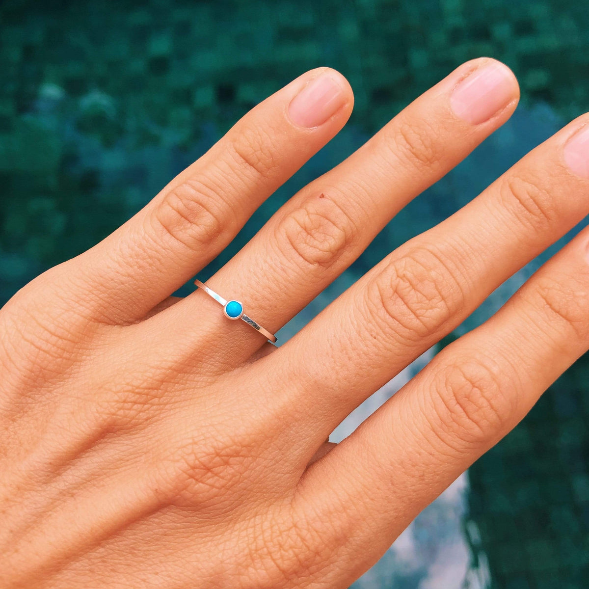 Stacking Ring mit Türkis Edelstein - Tropical Tribe