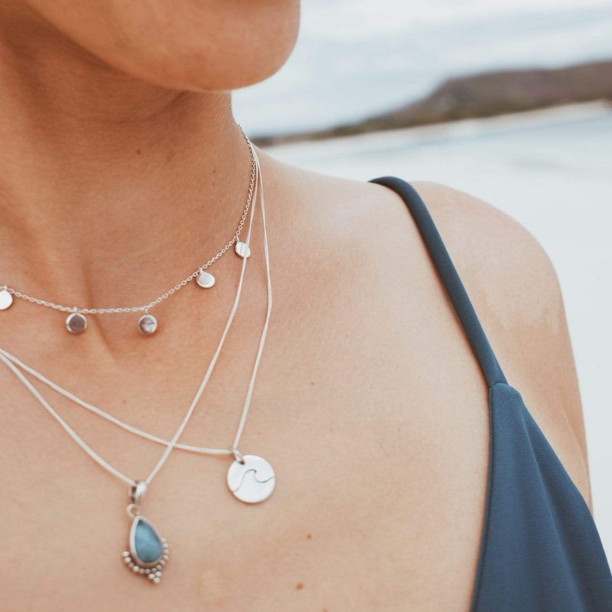 Kette mit runden Silber Anhängern - Tropical Tribe