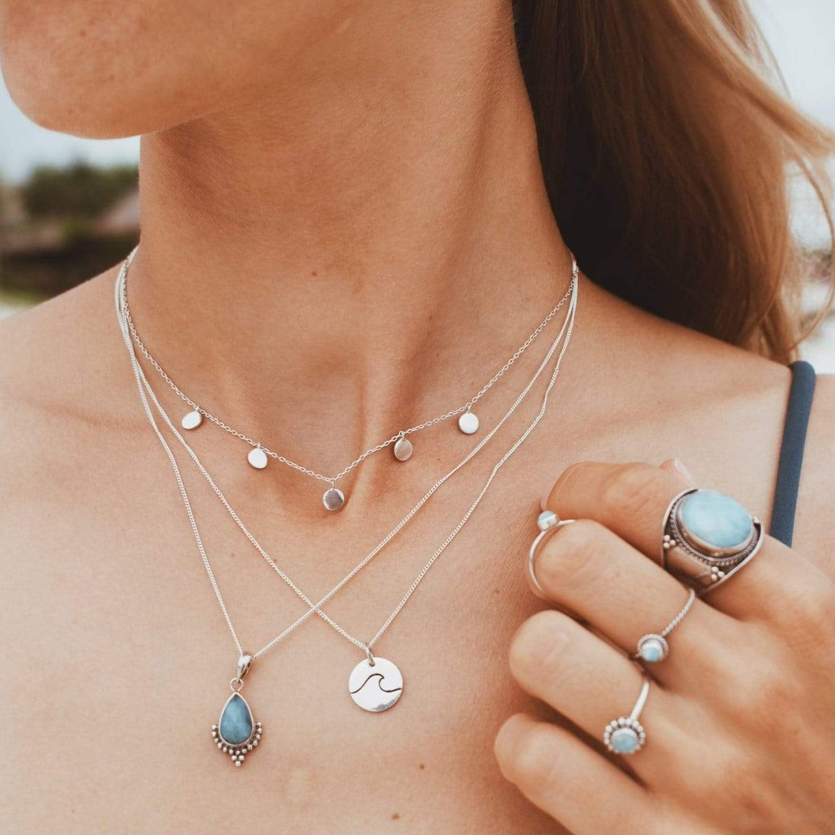 Kette mit runden Silber Anhängern - Tropical Tribe