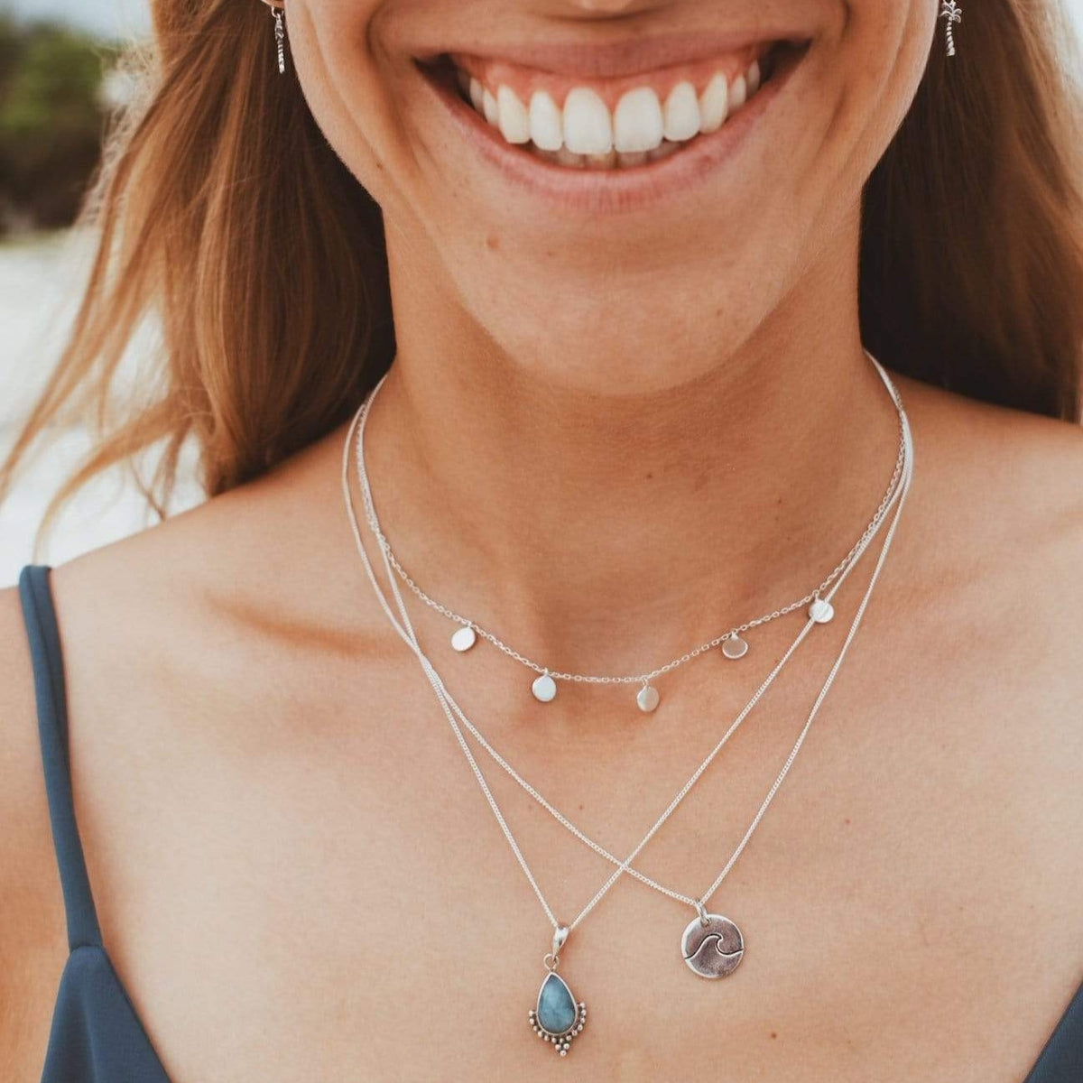 Kette mit runden Silber Anhängern - Tropical Tribe