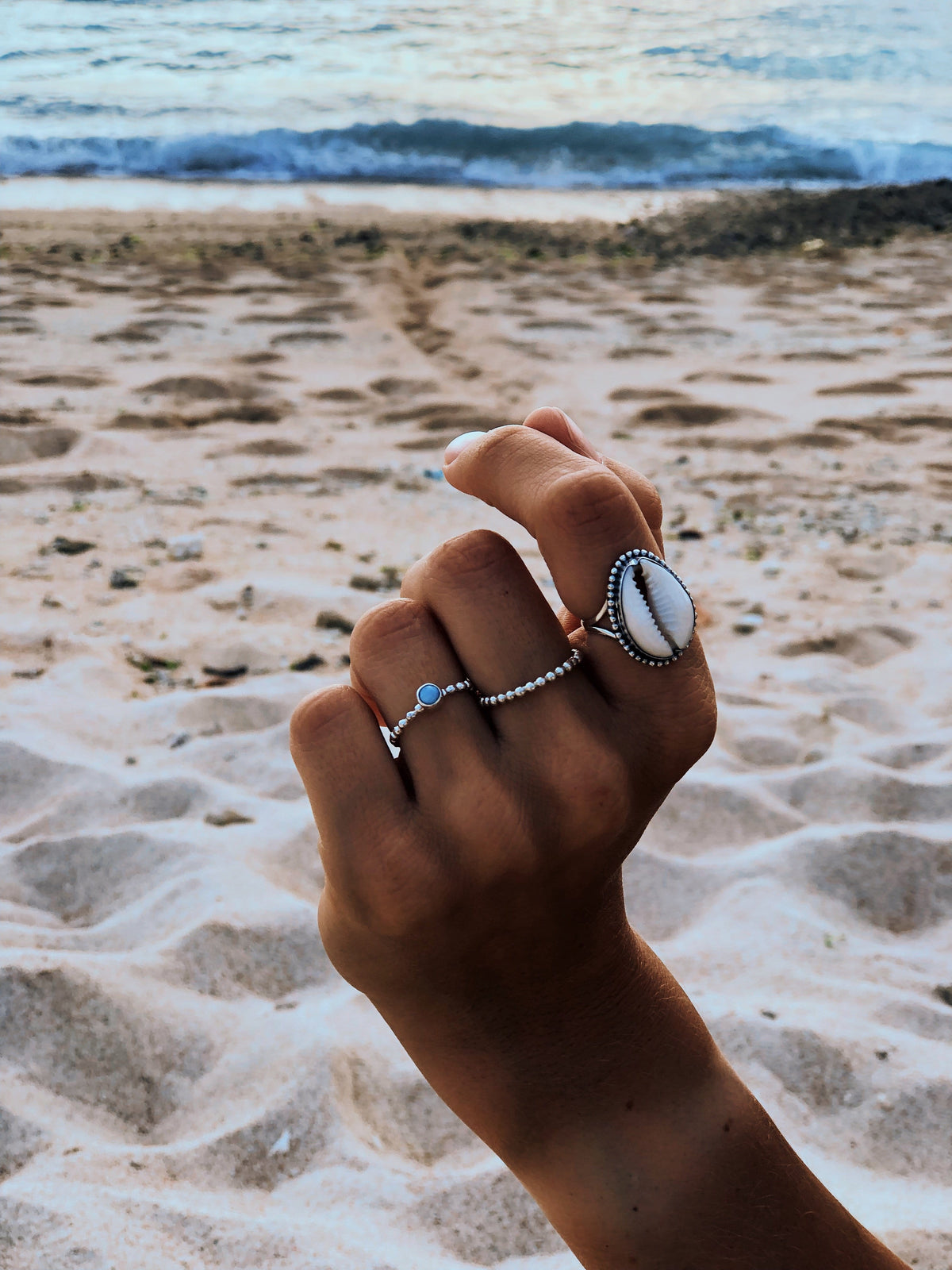 Schlichter Larimar Ring - Tropical Tribe