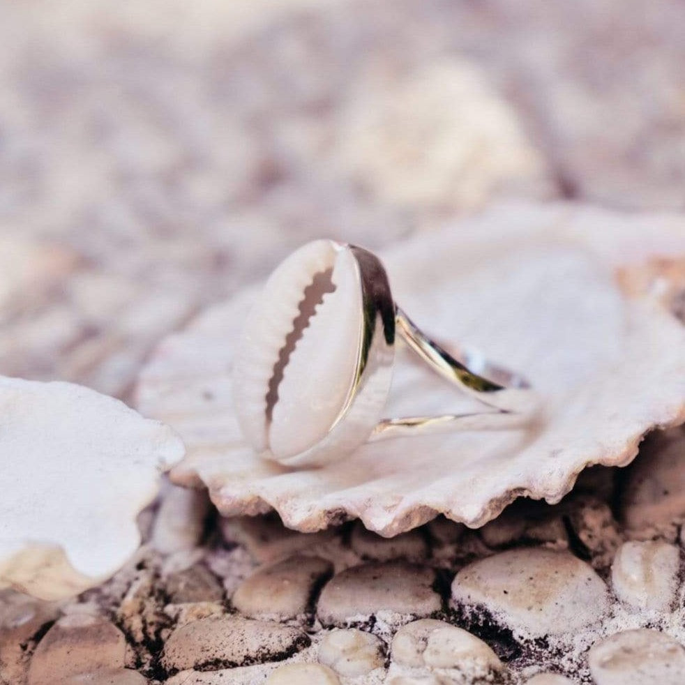 Schlichter Cowrie Muschel Ring - Tropical Tribe