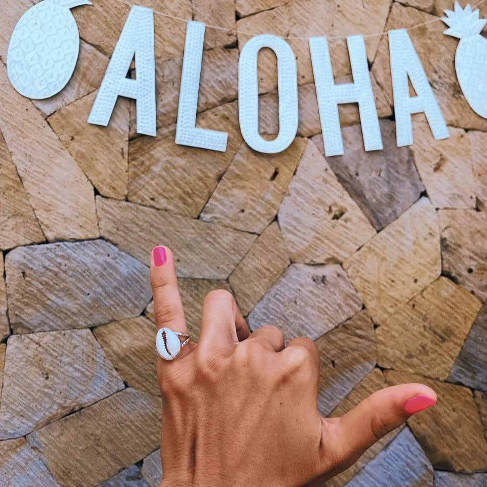 Schlichter Cowrie Muschel Ring - Tropical Tribe