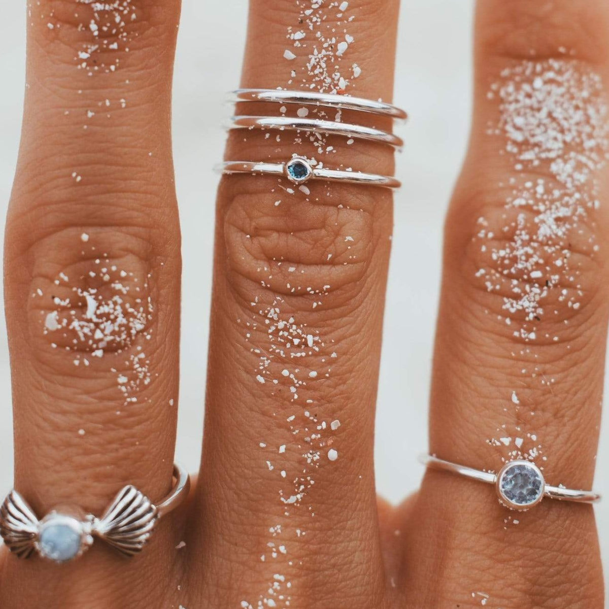 Kleiner Stacking Ring mit Topaz - Tropical Tribe