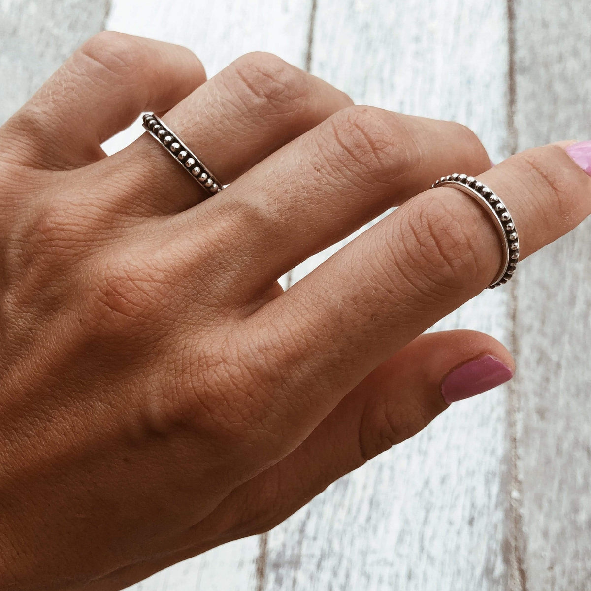 Schlichter Ring mit Silber Perlen - Tropical Tribe